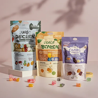 Vente en gros de sachets avec logo personnalisé pour emballage alimentaire, sacs debout Doypack en aluminium avec fermeture éclair, bonbons, sucre
