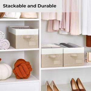 Wholesale Double Foldable Fabric Basket <b>Collapsible</b> Organizer 20L Capacity Makeup Toy Clothing Shoes Food Kitchen Space <b>Wardrobe</b> - Product Image 6