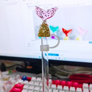 2024 nuevo diseño Mermaid Tail Straw Topper tapa <span class=keywords><strong>de</strong></span> paja para beber para vaso Stanley Cup 40 oz - Product Image 5
