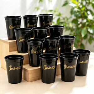 Gobelets de stade réutilisables empilables en PP de 16 oz pour fêtes d'enfants, mariages, Halloween - Personnalisables, sans BPA, écologiques, sans danger pour les aliments - Product Image 1