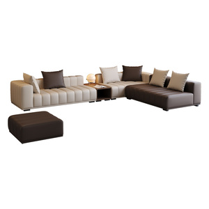 Canapé en <span class=keywords><strong>cuir</strong></span> de style italien 2025 pour villas, appartements spacieux, luxe léger, designer haut de gamme, grand canapé - Product Image 5