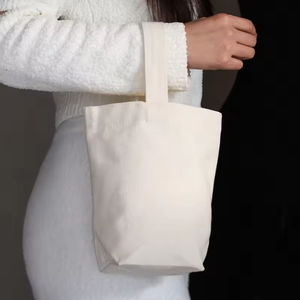 Bolsa de Mano de Lona de Algodón Plegable Ecológica al por Mayor para Mujer, Mini Bolsa de Compras Reutilizable con Diseño Personalizado y Logotipo - Product Image 3