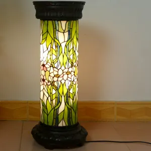 Tiffany Floor Lamp Stained Glass Lamp Shade Vintage Antique Style Standing Statue Floor Light for Living Room Bedroom