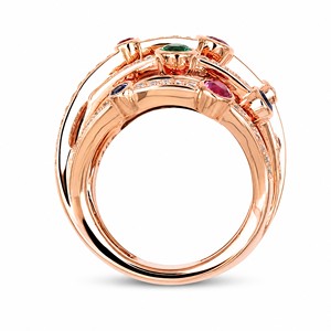 แหวนหลายชั้นประดับเซอร์คอนหลากสีประกายระยิบระยับสไตล์ใหม่ - Product Image 4