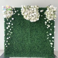 F179 Grüne Mailänder Graswand-Kulisse, Künstliche Pflanzenblätter, Buchsbaum-Panel, Aufrollbare Pflanzenwände für Hochzeitsdekoration