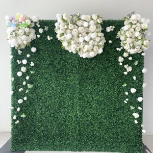 F179 Pannello Verde Artificiale Effetto Erba di Milano, Foglie di Bosso, Rotolo di <span class=keywords><strong>Piante</strong></span> per Decorazioni Nuziali - Product Image 6