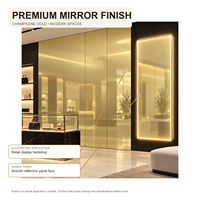 Panneau composite en aluminium miroir couleur or champagne pour revêtement mural intérieur