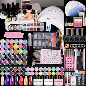 Kit de soin des pieds avec <span class=keywords><strong>gel</strong></span> vernis à ongles et lampe UV, ensemble de poudre acrylique 30 couleurs et liquide, outils de manucure - Product Image 1
