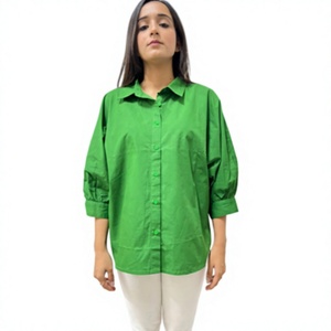 Camisa de mujer de algodón 100% superventas de alta calidad, cómoda, de manga larga de Color sólido para mujer, estilo de fiesta, fabricante indio - Product Image 1