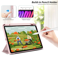 Aurora 2 casing belakang pc keras transparan penuh dengan tempat pensil kanan, dapat dilepas casing tablet untuk ipad mini 6 8.3 inci