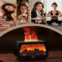 Diffuseur d'arômes à flamme colorée pour huiles essentielles, humidificateur cheminée avec télécommande pour la maison et le bureau