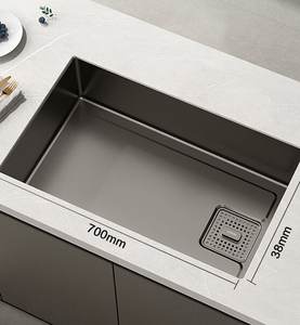Fregadero de Cocina de Montaje Superior Resistente a Rayones con Aislamiento Acústico, de Alta Resistencia para Cocinas de Hogares y Apartamentos - Product Image 6