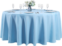Nappe Ronde en Polyester de 120 Pouces, Infroissable, Bord Ourlé, Sans Repassage, pour Mariages, Banquets, Hôtels et Événements - Vente en Gros