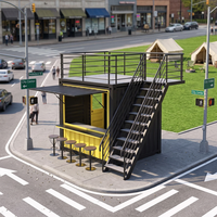 Kiosque de café, bar, restaurant rapide, magasin de proximité, mini-conteneur modulaire préfabriqué de 10 pieds pour bar à café de rue