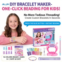 AiJH Nuevo Kit de Máquina para Hacer Pulseras DIY para Niños, Venta al por Mayor, OEM, Set de Fabricación de Joyas con Bolígrafo de Cuentas, Más de 2000 Cuentas, Juguete STEM, Regalo para Niñas