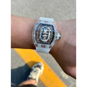 Nouvelle montre mécanique automatique de luxe pour homme, style urbain, avec crâne en cristal et tourbillon - Product Image 2