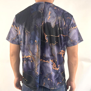 OME Wholesale Eco-Friendly Quick Dry Cotton Poly Blend O-Neck Oversized Breathable Men's T-<b>Shirts</b> - Product Image 3