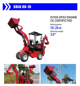Mesin cetak EPA 4x4 Back hoe <span class=keywords><strong>Loader</strong></span> Retro penggali Diesel beroda Tiongkok pemuat Backhoe - Product Image 2