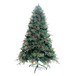 Arbres <span class=keywords><strong>de</strong></span> <span class=keywords><strong>Noël</strong></span> artificiels décoratifs multi-tailles, <span class=keywords><strong>avec</strong></span> baies rouges et pommes <span class=keywords><strong>de</strong></span> pin mélangées, en PVC, à pointes automatiques, vente en gros - Product Image 5