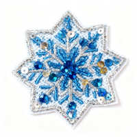 Lot de patchs thermocollants personnalisés en tissu sergé de haute qualité avec sequins brodés pour chapeaux – Vente en gros pour Noël