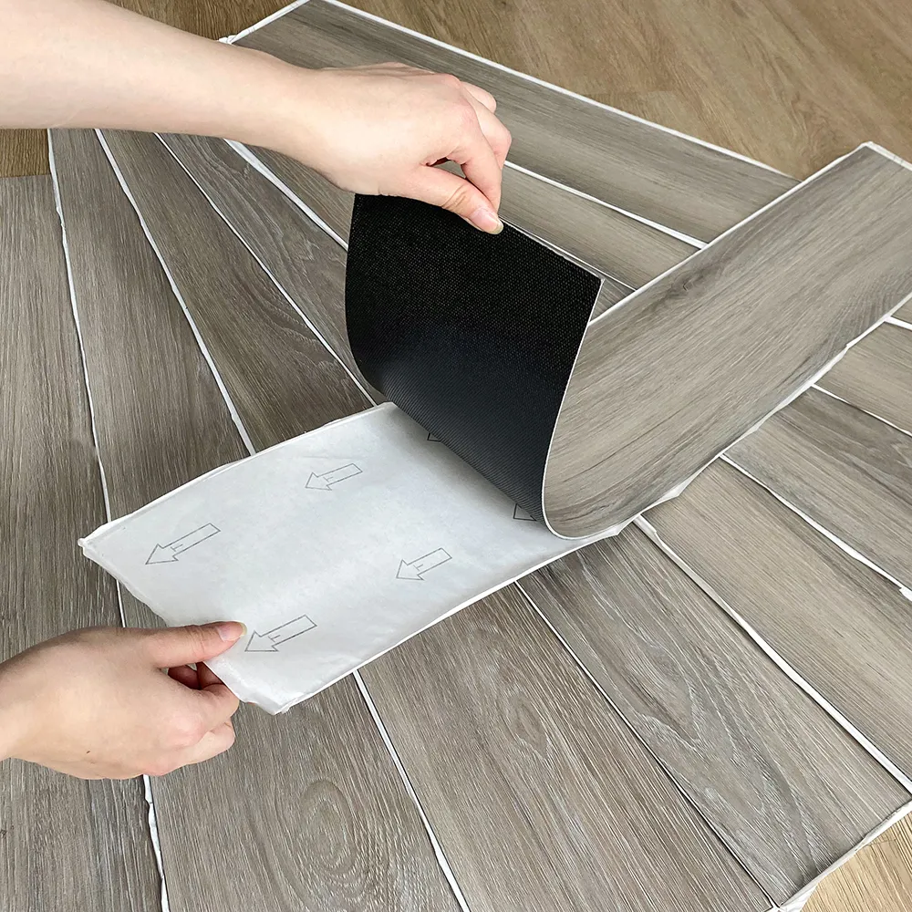 Tablón de piso autoadhesivo para pisos de vinilo de Pvc impermeable de fábrica de China para el hogar