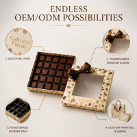 Boîte à chocolat personnalisée en gros avec couvercle et base, emballage de chocolat avec fenêtre transparente, logo personnalisé