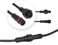 Connecteur LED étanche mâle-femelle DREAM 2 broches 18AWG en PVC pour bande lumineuse LED