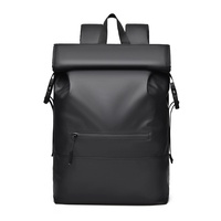 Sac à dos pour ordinateur portable en PU imperméable grande capacité haut de gamme pour hommes, style simple, sac d'école pour étudiants, idéal pour les trajets quotidiens et les affaires