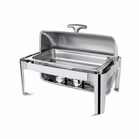 Edelstahl Chafing Dish Buffet-Set Rechteckiger Speisenwärmer mit Sichtfenster Alkohol-Chafing-Dishes für Hotel, Party und Hochzeit