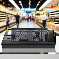 Teclado programable POS a precio de fábrica con lector de tarjetas deslizantes para sistemas POS caja registradora