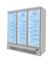 Kulkas tegak Freezer Guangzhou dengan pintu kaca berengsel lemari es & Freezer kulkas pintu ganda