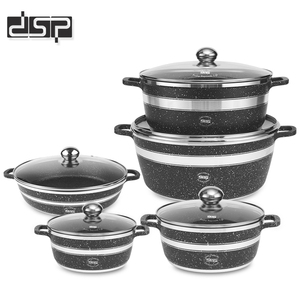 <strong>DSP</strong> Hot Sale Stainless Steel Casserole Set 10pcs Home Kitchen <strong>Cooking</strong> <strong>Pots</strong> with Glass Lid Nonstick Stainless Steel <strong>Cookware</strong> Sets - Product Image 1