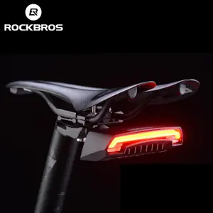ROCKBROS 무선 자전거 자전거 후미등 레이저 테일 램프 스마트 USB 충전식 사이클링 액세서리 원격 회전 led 테일 라이트