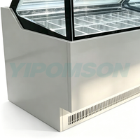 Glazen groente- en fruitdisplay, taart- en ijsvriezer, rechtopstaande koeler met digitale temperatuurregeling en temperatuuralarm voor cafetaria's