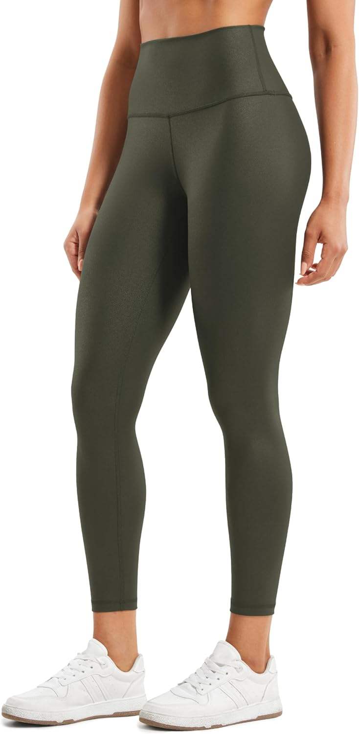 Faux leather olive green foil