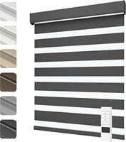 Persianas Zebra Motorizadas con Control Remoto de Doble Capa para Control de Luz Diurna y Nocturna, Persianas Enrollables Zebra Eléctricas, Tamaño Personalizado