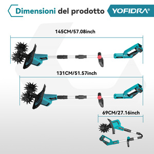 YOFIDRA-Motoculteur <span class=keywords><strong>électrique</strong></span> sans balais de 1500W pour la culture du sol, outil <span class=keywords><strong>électrique</strong></span> pour la batterie 21V 18V - Product Image 5