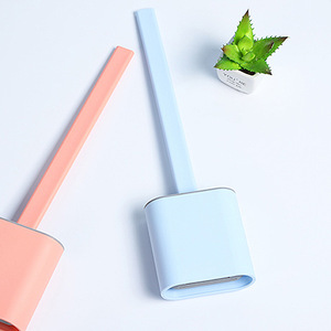 <span class=keywords><strong>Brosse</strong></span> de toilette en plastique pour le nettoyage domestique, <span class=keywords><strong>brosse</strong></span> de toilette plate en <span class=keywords><strong>silicone</strong></span> souple avec support - Product Image 4