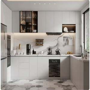 Cuisine moderne 2023, armoires de cuisine en acier inoxydable, prêtes à assembler - Product Image 3