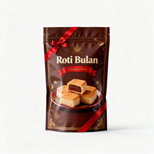Sachet Doypack personnalisé en <span class=keywords><strong>aluminium</strong></span>, barrière <span class=keywords><strong>à</strong></span> l'humidité et <span class=keywords><strong>à</strong></span> l'oxygène, pour l'emballage authentique du Roti Bulan indonésien - Product Image 1