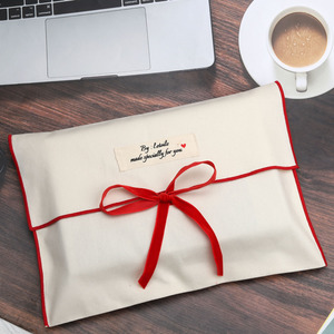 Sac enveloppe en coton sergé de luxe avec logo personnalisé, sac en toile de coton avec impression de logo, broderie, pochette en mousseline, sac cadeau pour vêtements, chaussures, emballage, sac anti-poussière - Product Image 3