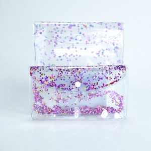 Hot Sale Custom Shape Size Glitter Cosmetic Pvc <strong>Zip</strong> Bags Holographic Hand Bag Button Gold Purple Sliver Pvc Glitter <strong>Pouch</strong> Bags - Product Image 6