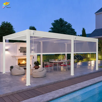 Pergola en aluminium à lames orientables électriques, design personnalisé, pour terrasse de jardin extérieure, abri d'été, en vente