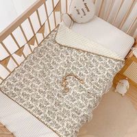 Couverture d'emmaillotage pour bébé nouveau-né douce et confortable en coton biologique imprimé animalier, écologique, double couche, 100x100cm