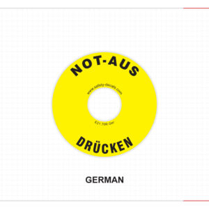 Etiqueta Adhesiva para Botón de Parada de Emergencia Alemán, Resistente al Agua, a los Arañazos y al Calor, Mate, Adhesivo 3M, Calcomanía de Seguridad E21 - Product Image 1