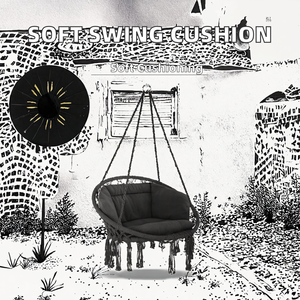 Sedia a Dondolo Sospesa Moderna Danlong in Tessuto Imbottito Morbido <span class=keywords><strong>con</strong></span> Cuscino Non Impermeabile per 1 Persona, Arredo da Esterno - Product Image 2