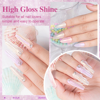BOZLIN Gel de construction pour ongles BIAB 12 couleurs, sans HEMA, sans TPO, gel nacré en bouteille, marque OEM, gel de construction liquide nacré pour ongles