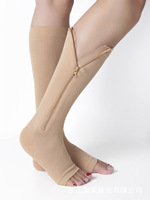 Chaussettes de compression à fermeture éclair pour femmes, chaussettes de soutien du mollet à pression dégradée