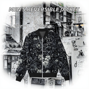 Chaqueta Casual Acolchada de Invierno 2026, con Cierre de Cremallera, Cuello Alto, Reversible, con Parches y Letras, para Hombre - Product Image 2