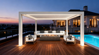 Sweet Home Hochwertige Maßgefertigte Outdoor Aluminium-Pergola Einfach zu Montieren Motorisiertes Wasserdichtes Dach Garten Terrasse Pavillon
